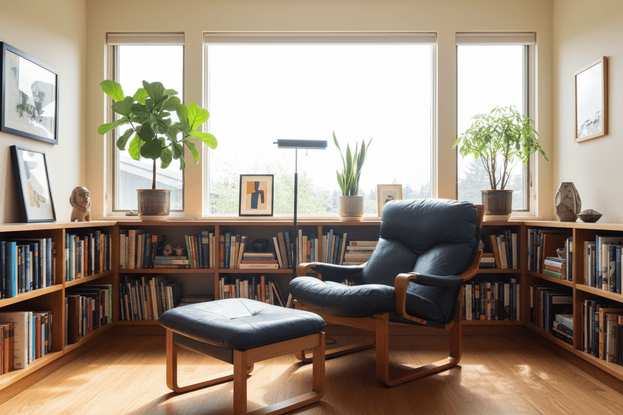 Tessa T8 Armchair and Footrest - Industry Vintage