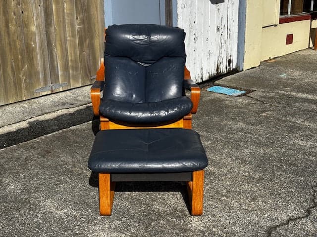 Tessa T8 Armchair and Footrest - Industry Vintage