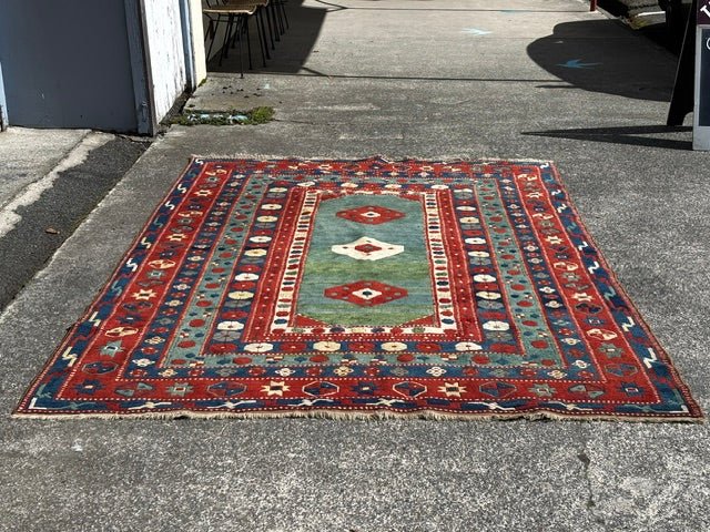 Turkish Konya-Kazak Vintage Hand Knotted Rug - Industry Vintage