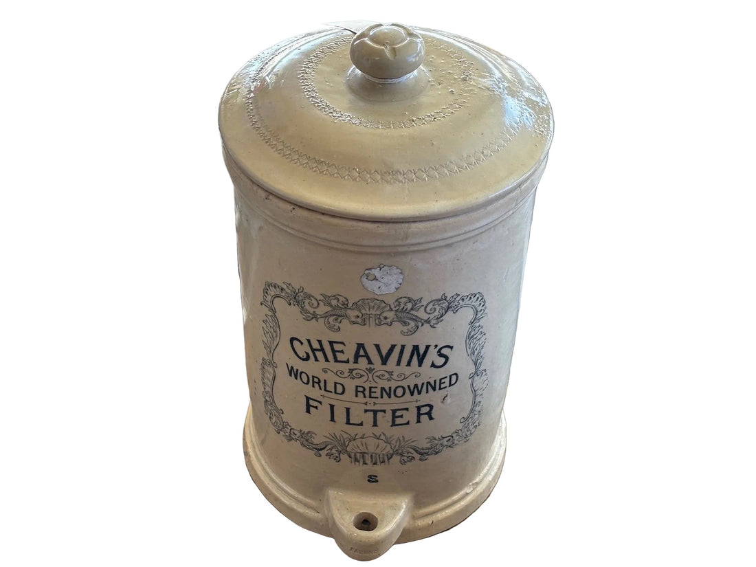 Victorian Era Cheavin Stoneware Water Filter - Industry Vintage