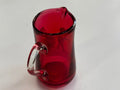 Victorian Mary Gregory Cranberry Glass Jug Small - Industry Vintage