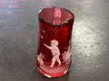 Victorian Mary Gregory Cranberry Glass Jug Small - Industry Vintage