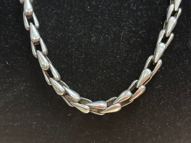 Vintage 1950’s-1960’s Modernist Sterling Silver Link Necklace - Industry Vintage