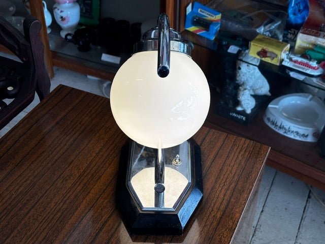 Vintage Art Deco Chrome Lamp on Base - Industry Vintage