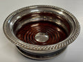 Vintage Barker Ellis Silver Plated Wine Coaster with Mahogany Base - Industry Vintage