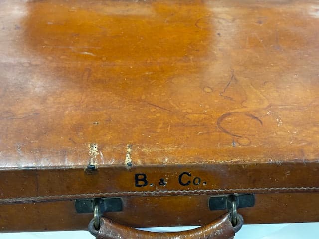 Vintage Brown Leather Plans or Art Suitcase - Industry Vintage