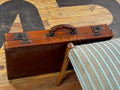 Vintage Brown Leather Plans or Art Suitcase - Industry Vintage