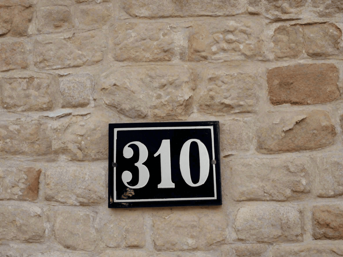 Vintage Enamel, Porcelain on Steel, European House Number, Dark Blue - Industry Vintage341