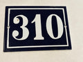 Vintage Enamel, Porcelain on Steel, European House Number, Dark Blue - Industry Vintage341