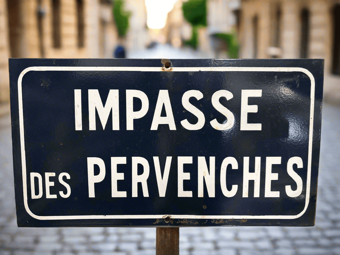 Vintage Enamel, Porcelain on Steel, French town Sign - Industry VintageImpasse des Prevenches