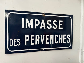 Vintage Enamel, Porcelain on Steel, French town Sign - Industry VintageImpasse des Prevenches