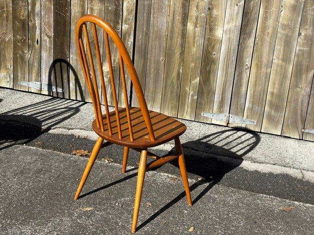 Vintage Ercol Light Elm Oval Drop Leaf Dining Table and 4 Quaker Chairs - Industry Vintage