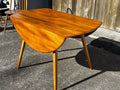 Vintage Ercol Light Elm Oval Drop Leaf Dining Table and 4 Quaker Chairs - Industry Vintage