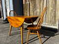 Vintage Ercol Light Elm Oval Drop Leaf Dining Table and 4 Quaker Chairs - Industry Vintage