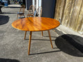Vintage Ercol Light Elm Oval Drop Leaf Dining Table and 4 Quaker Chairs - Industry Vintage