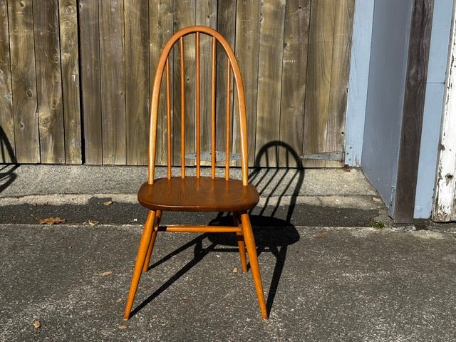 Vintage Ercol Light Elm Oval Drop Leaf Dining Table and 4 Quaker Chairs - Industry Vintage
