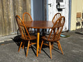 Vintage Ercol Light Elm Oval Drop Leaf Dining Table and 4 Quaker Chairs - Industry Vintage