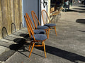 Vintage Ercol Light Elm Oval Drop Leaf Dining Table and 4 Quaker Chairs - Industry Vintage