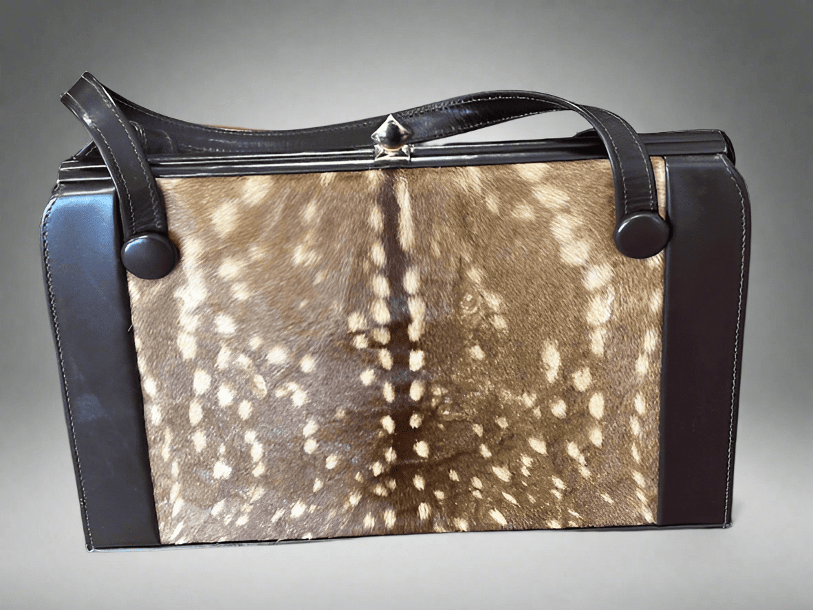 Vintage Leather and Deer Skin Handbag - Industry Vintage