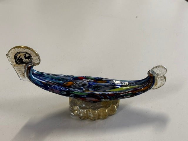 Vintage Mid Century Murano Art Glass Gondola Sculpture - Industry Vintage