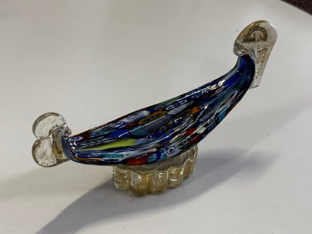 Vintage Mid Century Murano Art Glass Gondola Sculpture - Industry Vintage