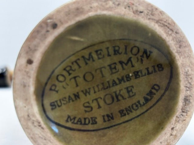 Vintage Portmeirion Totem Oil & Vinegar Bottle with Stopper in Sage - Industry Vintage