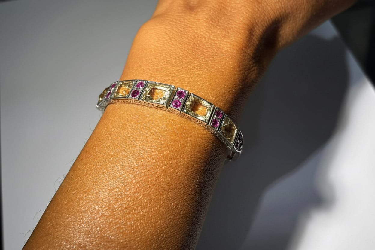 Vintage Ruby and Citrine Bracelet - Industry Vintage