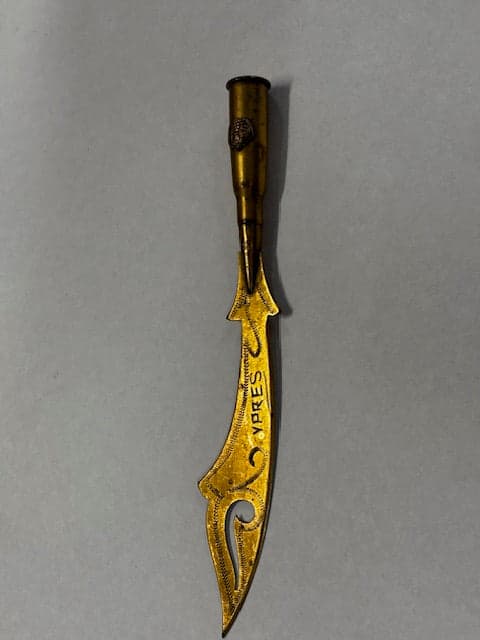 WW1 Brass Trench Art Knife - Industry Vintage